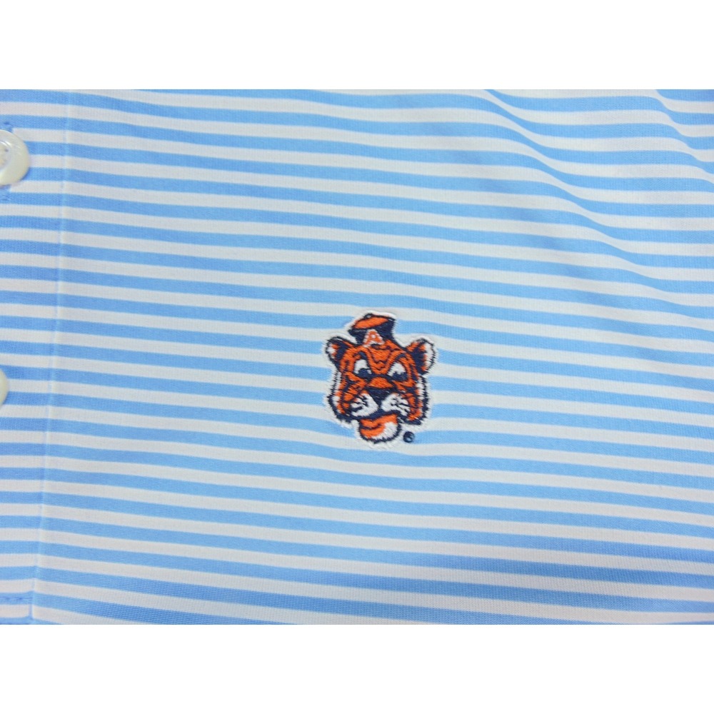 Auburn Tigers Polo Mens Small Blue Striped Cutter & Buck Performance - Picture 4 of 9